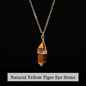 Natural Pink Quartz Amethyst Hexagon Column Pendant Necklace