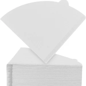 Natural Wood Fiber Holder Disposable Conical Filter Paper, Perfect for Manual Coffee Brewing