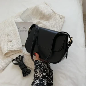 New Popular Square Sling Bag, Fashionable Advanced Texture Retro Small Saddle Bag Women