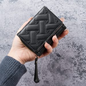 New Women's Wallet Short, Simple Embroidered Love PU Zero Wallet Multi Card Small Wallet Wallet Wallet Clip Card Bag