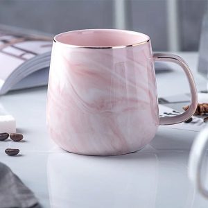 Nordic Ins Style Marble Ceramic Mug - Elegant Gold Rim Coffee & Oatmeal Breakfast Cup