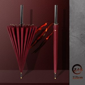 Outdoor Samurai Umbrella Windproof Straight Rod Design Gift for Man and Friend Household Use
