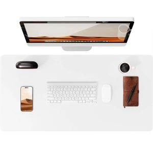 PU leather desk pad Protector - Non-Slip desk mat protector & large mouse pad for Office Desks