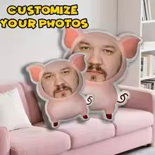 Personalized Pink Pig Double-Sided Printed Cushion - Fun Face Pillow and Seat Cushion Gift