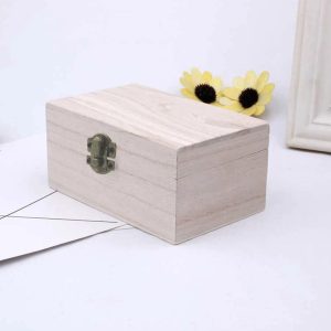 Plain Wooden Storage Box Hinged Craft Gift Box With Latch