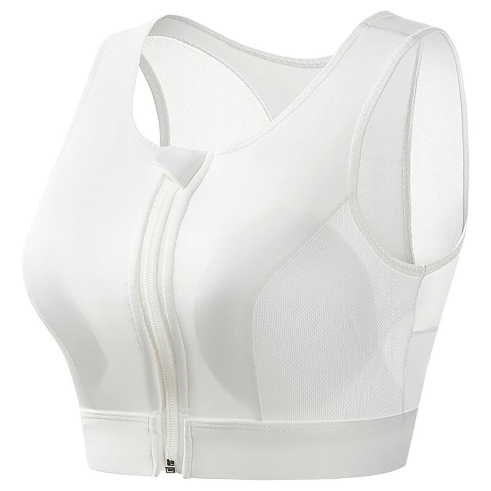 Plus Size High Impact Zip Front Sports Bra Wireless Support