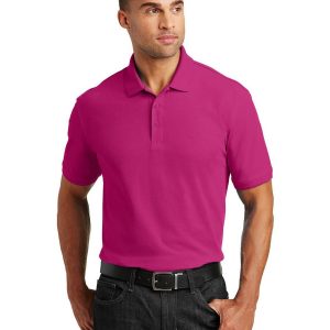 Port Authority K100 Men's Core Classic Pique Polo - Pink Azalea - XS