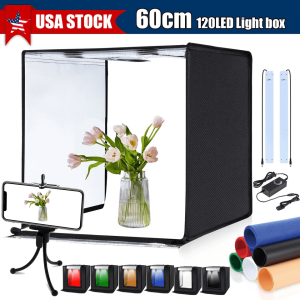 Portable LED Light Box Tent Kit with Foldable Photo Studio, 6 Color Backgrounds, HighBrightness, Ideal for Online Shop