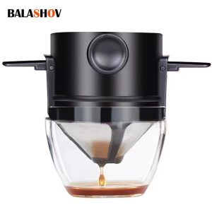 Portable Stainless Steel Coffee Filter - Reusable Drip Funnel & Tea Infuser for Home, Office, and Travel