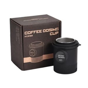 Precision Digital Coffee Scale with Built In Dosing Cup and LCD Display for Home Brewing