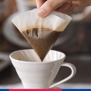 Premium Hand Drip Coffee Filter Papers - 40pcs Professional V-Shape Filters for American Coffee Makers