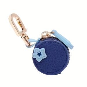 Premium Mini Leather Fruit Coin Wallet - Chic Orange Keychain Backpack Charm & Gift Label