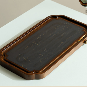 Premium Walnut Tea Tray, Solid Wood Tea Set Holder, High-End Tea Brewing Table, Color Changing Tea Tray for Home
