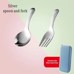 Professional 304 Stainless Steel Portable Children's Tableware - Compact Outdoor Dining Set