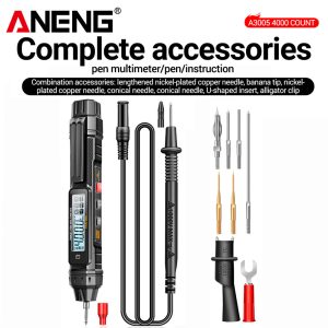 Professional ANENG Digital Multimeter Pen, Counts Auto-Ranging Meter, Non-Contact AC/DC Voltage, Ohm, Diode