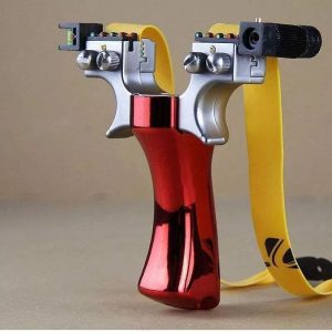 Professional Hunting Catapult Slingshot with Laser and Rubber Aim Point Targets