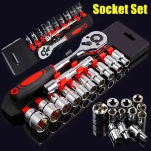 Professional Wrench Socket Set, Essential Repairing Tool for Car, Boat, Motorcycle & Bicycle Maintenance