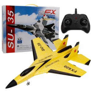 RC Foam Fighter Jet Glider, Remote Control Aircraft Plane, Radio Control Airplane Toy for Kids Boys Gift