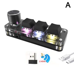 RGB Mini Gaming Mechanical Keyboard - Custom Red Switch Knob, Bluetooth & Wired, Programmable Keys