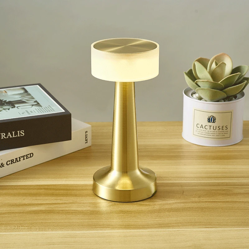Rechargeable LED Bar Table Lamp, Touch Sensor, Wireless Night Light for Bedroom, Desktop Decor