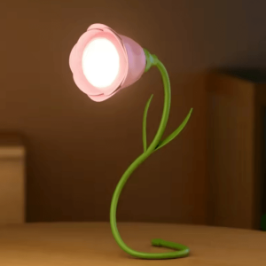 Rechargeable Rose LED Desk Lamp with Dimmable Bendable Flower Light
