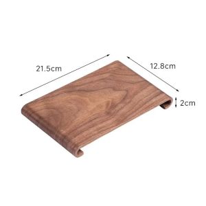 Rectangular Walnut Wooden Desktop Display Tray - Retro Heat-Resistant Decorative Coffee Table & Tea Plate Rack