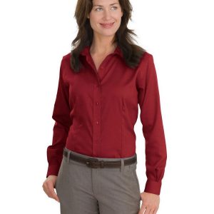 Red House RH47 Women's Nailhead Non-Iron Button-Down Shirt - Deep Red - L