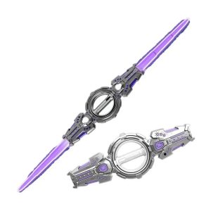 Retractable Double-Blade LED Light Sword with Sound and Color Modes