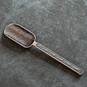 Retro Alloy TeaSpoon with Auspicious Cloud Texture, Kung Fu Tea Taking Tool, Tea Shovel for Office and Household Use