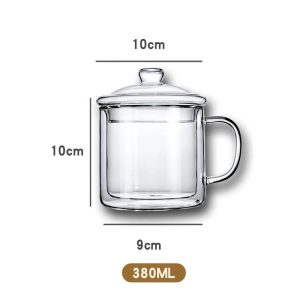 Retro Soviet Double Walled Glass Coffee Mug with Handle