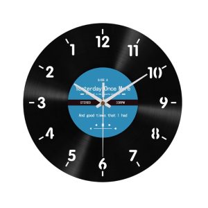 Reverse Wall Clock for Bedroom Living Room, Elegant Counterclockwise Wall Clock 12Inch, Quiet Acrylic Vinyls Record Desi