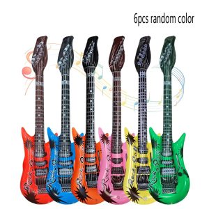 RockStar Inflatable Guitar Set (6-Piece, 37" PVC Instruments) - Stage & Party Props