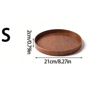 Round Wooden Serving Tray for Home and Kitchen