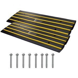 Rubber Driveway Ramps, Rise Curb Ramp with High lbs Capacity, Durable Threshold Ramp