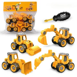 STEM Learning Take Apart Construction Truck Car Toys for Kids, Puzzle Play Educational Engineering Building Kit Gift