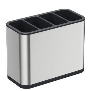 Silverware Caddy, Cutlery Organizer, Stainless Steel Utensil Drying Rack with Divided Compartments