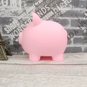 Small Pink Piggy Bank, Home Decor Storage Container, Safe for Money