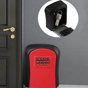 Smart Wall-Mounted Code Key Safe - Outdoor Resettable Password Lock Box for Spare Keys