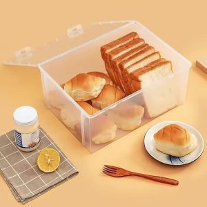 SmartLoaf Clear Kitchen Bread Storage Dispenser - Premium Airtight Bread Box & Fridge Organizer