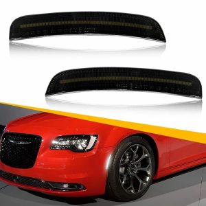 Smoked Lens White LED Side Marker Light Front Lamps, Stable Performance