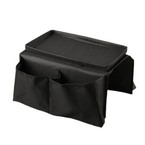 Sofa Armrest Storage Organizer Tray with Hanging Pockets