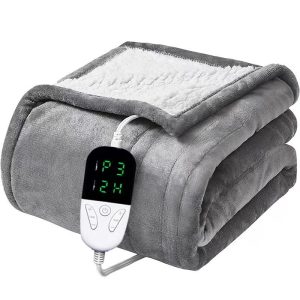 Soft Heated Throw Blanket, Electric Blanket with Heating Levels & 4 Hours Auto-Off Feature
