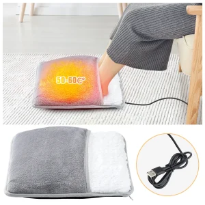 Soft Plush Foot Warmer Heater, USB Charging Winter Electric Foot Heating Pad