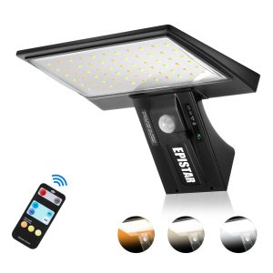 Solar Motion Sensor Flood Wall Light with Three Color Modes