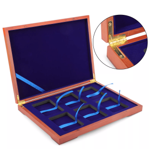 Solid Wood Display Storage Box Case for Certified Coin Holder Slabs, Collectible Coin Organizer with Lid for Dollar Coin