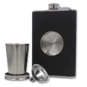 Stainless Steel 8 oz Hip Flask Set With Cup and Funnel Portable Alcohol Bottle Gift