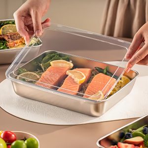 Stainless Steel Baking Storage Box Stackable Container for Cookies, Bread, Cakes & Meal Prep