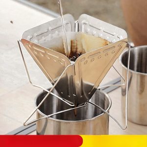 Stainless Steel Coffee Drip Rack - Portable, Foldable Outdoor Camping Filter for Coffee Lovers