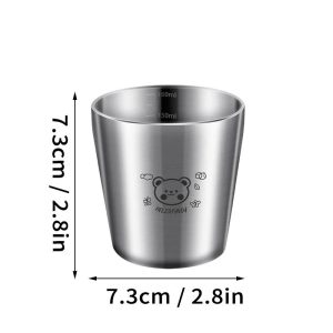 Stainless Steel Coffee Mug with Scale Double Layer Insulated Cup