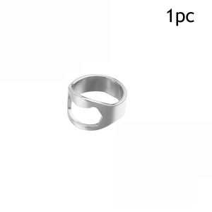 Stainless Steel Finger Ring, Portable Beer Opener for Men, Punk Style Creativity Jewelry, Fashion Decoration